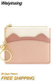 Weiyinxing Cat Ears Design Women Mini ID Card Holders Business Credit Card Holder PU Leather Slim Bank Card Case Organizer Wallet Bell