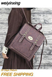 weiyinxing Women Leather Backpack Pu Cool Urban Preppy Style School Bag Backpacks For Teenage Girls Vintage Feminina Shoulder Bags