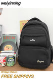 weiyinxing Fashion Waterproof Nylon Rucksack for Teenage Girl Backpack Bookbag High School Schoolbag Black Mochila Women Shoulder