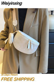 Weiyinxing Women's Chest Bag Luxury PU Leather Waist Bag Fashion Female Shoulder Crossbody Bags Outdoor Half Moon Belt Fanny Pack For Women