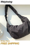 Weiyinxing Women's Bag Large Capacity Casual Nylon Crossbody Bag Dumpling Bag High Grade Solid Color Shoulder Bag