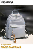 weiyinxing Designer Fashion Women Leather Backpack Soft Solid Color Multi-Function Small Backpack Female Ladies Shoulder Bag Girl Purse