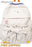 Weiyinxing Girl Waterproof Cute Bow School Bag Trendy Ladies Cotton Backpack Women Kawaii Backpack Travel Female Laptop College Bag