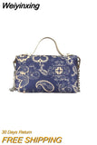 Weiyinxing Flowers Women's Stitching Mini Crossbody Bag Retro Design Ladies Small Shoulder Bags Female Girls Clutch Purse Handbags