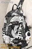 Weiyinxing Lady Male Printing Waterproof School Bag Women Graffiti College Backpack Men Travel Book Girl Boy Laptop Student Bag Fashion