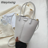 Weiyinxing 2023 New Brand Designer Handbag Messenger Bag Portable Bucket Bag High-quality Texture High-quality Leather Small Bag Women