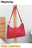 Weiyinxing Fashion Armpit Bags Lady's HandBag PU Leather Diamond Lattice One Shoulder Bag 2023 Summer New Korean Style French Stick Bag