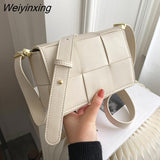 Weiyinxing Crossbody Bags For Women 2023 Weave Bag Female Luxury Brand Messenger Bag Simple Shoulder Purse Small Casual Female Flap