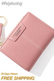 Weiyinxing Yellow Women Wallet Soft PU Leather Female Purse Mini Hasp Card Holder Coin Short Wallets Slim Small Purse Zipper Keychain