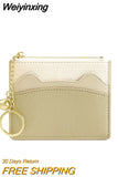 Weiyinxing Cat Ears Design Women Mini ID Card Holders Business Credit Card Holder PU Leather Slim Bank Card Case Organizer Wallet Bell