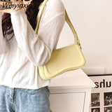 Weiyinxing YIDE 2023 New Popular Solid Bag Designer PU Leather Women's Shoulder Bag Fashion Simple Crossbody Bag Flap Handbag Trend