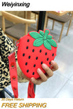 Weiyinxing Pineapple Silicone Baby Kids Shoulder Bag Cute Strawberry Girl Mini Wallet Crossbody Bags Cartoon Fruit Children Coin Purse