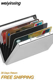 weiyinxing Aluminum Antimagnetic Card Holder Women Men Metal Credit Card Business Card Holders Organizer Purse Wallet