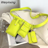 Weiyinxing Women Simple Belly Bag Flap Belt Waist Bags Trend Exquisite Chest Bags for Women Ladies Travel Brand Designer Handbags