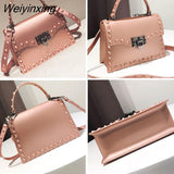 Weiyinxing Bags For Women Solid Flap Fashion Messenger Bag Rivet Women Shoulder Bag Small Big Lady Handbags High Quality Bags Women's