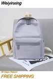 Weiyinxing Teenager Canvas Backpack Gril Boy Schoolbag Softback Solid Color Casual Soft Handle mochilas mujer Escolar rucksack