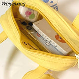 Weiyinxing Cute Angry Toast Women Canvas Bag Wallet Small Bag Travel Handbag Messenger Bag Headphone Bag Purses Handbags