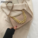 Weiyinxing New Casual Texture Retro Chain One Shoulder Underarm Bag Luxury Designer Handbag Bags for Women Fashion Bolsos Para Mujer