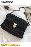 Weiyinxing A Main Femme Bags for Women Hand Woven Bag Strip Thread Hook Knitted Women's Casual Shoulder Bag Crossbody Bag Clutch Bag 0409