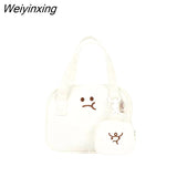 Weiyinxing Cute Angry Toast Women Canvas Bag Wallet Small Bag Travel Handbag Messenger Bag Headphone Bag Purses Handbags