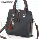 Weiyinxing YIDE Leather Ladies HandBags Women Messenger Bags Totes Tassel Designer Crossbody Shoulder Bag Boston Hand Bags Hot Sale