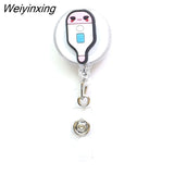 Weiyinxing 1 Piece High Quality Silicone Retractable Doctor Nurse Badge Holder Reel Cute Cartoon ID Card Holder Keychains