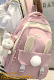 Weiyinxing Travel Pink Girl School Bag Female Cartoon Laptop College Backpack Cute Ladies Book Bag Fashion Women New Backpack Trendy