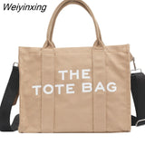 Weiyinxing Canvas Large Capacity Tote Women Handbags Designer Brand Letters Shoulder Crossbody Bags Luxury Big Shopper Bag Purse