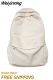 Weiyinxing Quality Waterproof Solid Color Nylon Women Backpack College Style Travel Rucksack School Bags for Teenage Girl Boys New