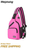 Weiyinxing Women Small Backpack 2023 Casual Girls Chest Bag with Earphone Hole Travel Backpack Multi-Functional Rucksacks Mochila Mujer
