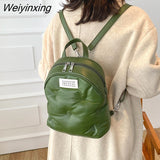 Weiyinxing Space Backpack For Shcool Girl Stylish Women's Backpack 2023 Winter Fashion Student Bags Solid Color knapsack rucksack