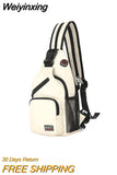 Weiyinxing Women Small Backpack 2023 Casual Girls Chest Bag with Earphone Hole Travel Backpack Multi-Functional Rucksacks Mochila Mujer