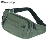 Weiyinxing Men Women Waist Bag Casual Fanny Pack Purse Large Phone Belt Bag Pouch Canvas Outdoor Travel Phone Bag Banana Hip Bags