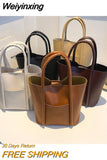 Weiyinxing Women HandBag New 2023 Spring One Shoulder Armpit Bag European American Wind Large Capacity Retro Bucket Shaped Tote Bag