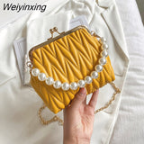 Weiyinxing Frame Luxury Handbag And Purse Ladys Evening Clutch Purse Clip Bag Quilted Women's Shoulder Bag Woman Corssbody Bags 2023