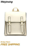 Weiyinxing Backpack Female Pu Leather Bag Women's Backpack Fashion School Bag for Girls High Quality Leisure Shoulder Bag Sac A Dos