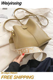 Weiyinxing 2 Layer Women's Bag Designer High Quality PU Leather Bucket Shoulder Crossbody Bags New Fashion Handbag Trend Small Tote