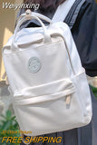 Weiyinxing Student Female Fashion Backpack Waterproof Cute Women School Bag Lady Laptop White Book Kawaii Girl College Backpack Travel