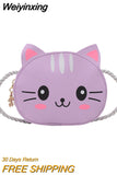 Weiyinxing Cartoon Cat Children's Small Shoulder Bag Cute Baby Kids Mini Coin Purse Handbags Boys Girls Wallet Pouch Crossbody Bags