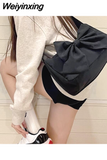 Weiyinxing Large Capacity Crossbody Canvas Bag 2023 Summer Korea Fashion Versatile Bow Shoulder Bag for Women Free Shipping