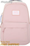 Weiyinxing Female Pink Travel Teenage College Backpack Girl Kawaii Nylon School Backpack Ladies Cute Book Women Laptop Student Bag