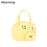 Weiyinxing Cute Angry Toast Women Canvas Bag Wallet Small Bag Travel Handbag Messenger Bag Headphone Bag Purses Handbags