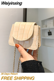 Weiyinxing Crossbody Bag Small Square Bag 2023Korean Version Women One Shoulder Handbag Summer New Style Chain Embossed Stone Grain