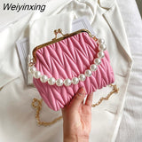 Weiyinxing Frame Luxury Handbag And Purse Ladys Evening Clutch Purse Clip Bag Quilted Women's Shoulder Bag Woman Corssbody Bags 2023