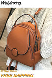 Weiyinxing Designer Fashion Women Leather Backpack Mini Soft Touch Multi-Function Small Backpack Female Ladies Shoulder Bag Girl Purse