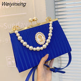 Weiyinxing evening bag with pearls elegant bags for women banquet fashion handbags for women luxury designer lady crossbody bags