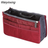 Weiyinxing Insert Bag Women Nylon Travel Insert Organizer Handbag Purse Large liner Lady Makeup Cosmetic Bag Cheap Female Tote