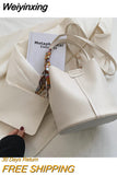 Weiyinxing Bucket Bag Women's High-capacity Handbags 2023 Korean Version Fashion Advanced Texture Silk Scarf Handheld Bucket Bags Niche