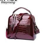 Weiyinxing YIDE New Designer Women's Handbags Quality Oil Pu Women Messenger Bag Crocodile Pattern Patent Leather Shoulder Bags Ladies