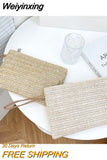 Weiyinxing Women's Woven Handbag 2023 Spring Summer Style Retro Fashion Solid Color Zipper Straw Weaving Clutches Versatile